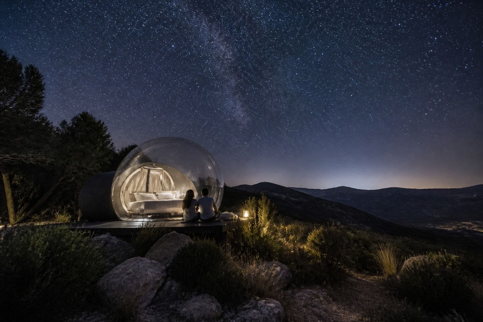 Dormir bajo las estrellas en Madrid o Navarra: burbuja, glamping o plan alternativo